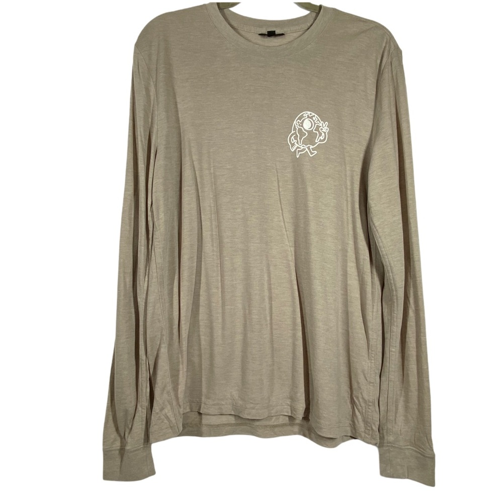 Allbirds Shirt Mens Medium Tan Kiss Me Im Carbon Neutral Long Sleeves Crew Neck